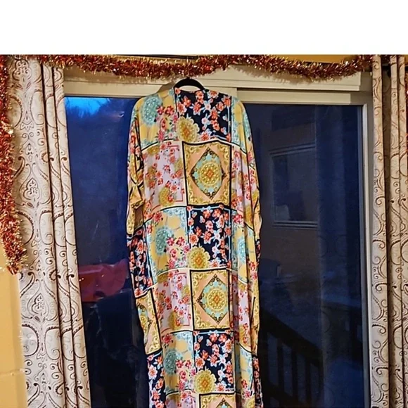 Johnny Was Japer Lace Up Maxi Kaftan Dress In Multi S/M - Picture 13 of 13